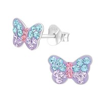 Schmetterling Kinder Ohrringe Kristallen 925 Silber MäDchen Ohrstecker Schmuck