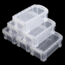 6 Pcs Mini Plastic Boxes, 5'' x 3'' x 1.8'' Small Clear Storage Containers with