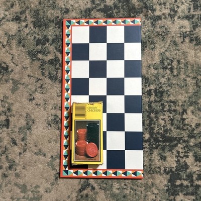1984 Whitman Crown  (24 Plastic Pieces) Checkers With Cool Game Board