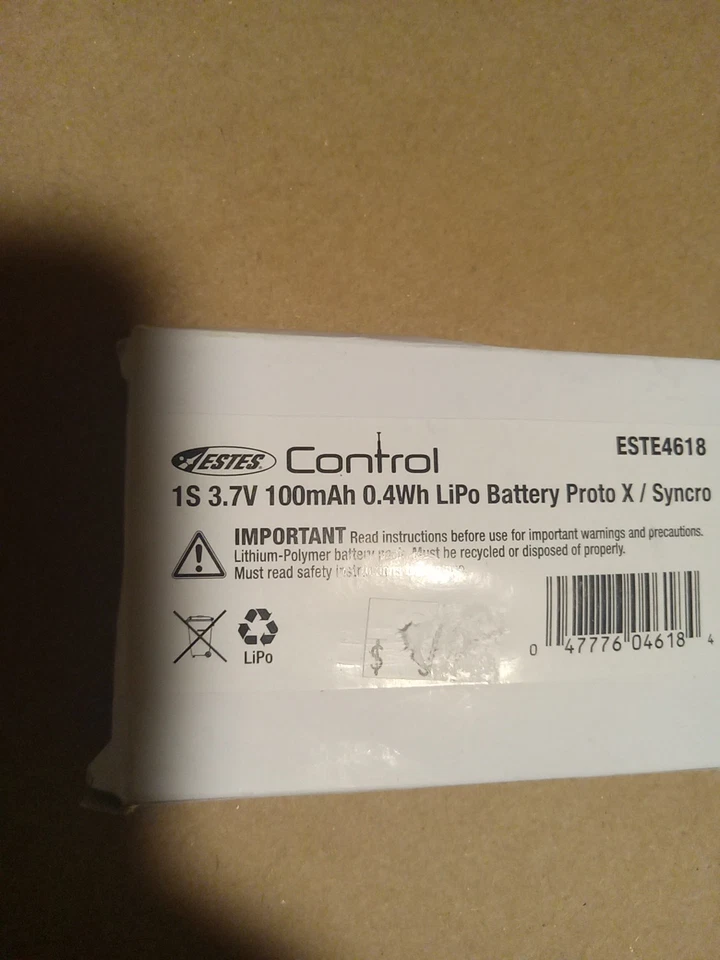 Control 1s 3.7v 100mAH 0.4wh lipo battery proto x / syncro - Image 2 of 3