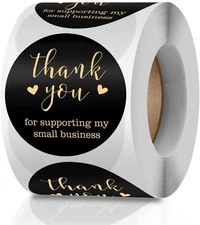 Thank You For Supporting My Small Business 1.5 Inch Self Adhesive 500 Label Rol