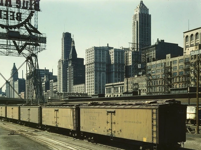 #ad South Water street Illinois Central freight terminal Chicago 1943 5 x 7 Photo $5.99
