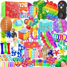 Fidget Toys, 126 Pack Party Favors for Kids 8-12 4-8, Sensory Toys Bulk Autism A