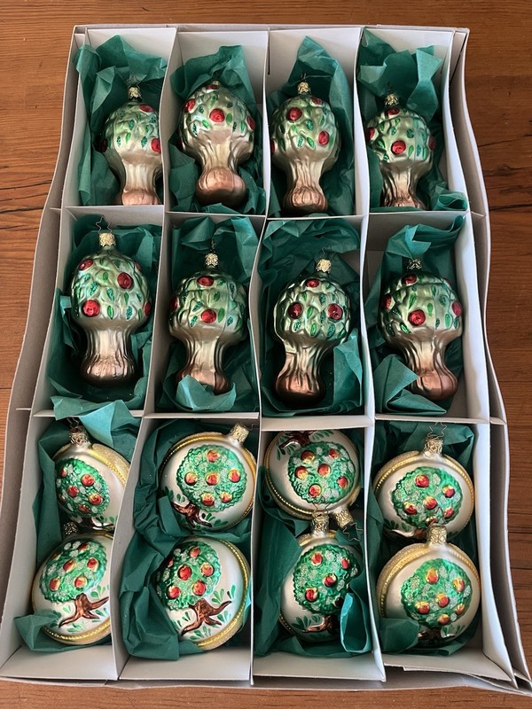 RARE Old World Christmas Inge Glass Fruit Tree Ornaments Set/16 Made In Germany