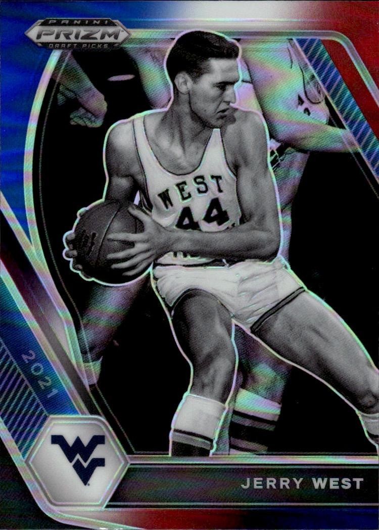 2021 Panini Prizm Draft Picks #100 Jerry West Red White Blue