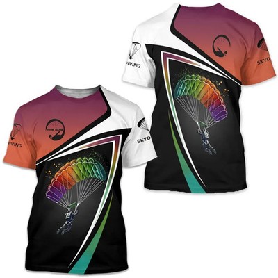 Custom Skydiving 3D T-Shirt - Personalized Parachute Design V219