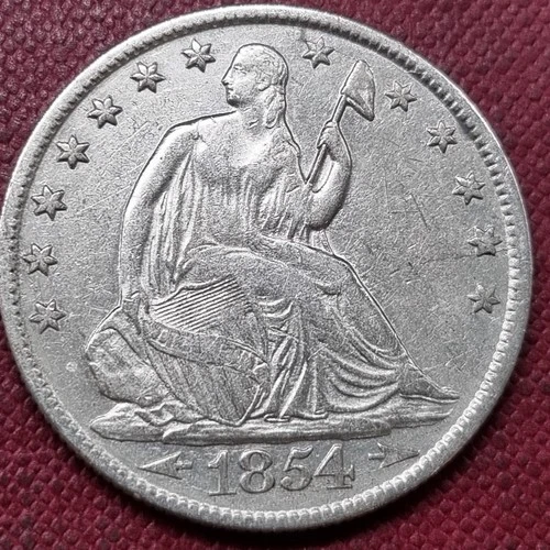 1854 O Seated Liberty Half Dollar 50c XF - AU #98319