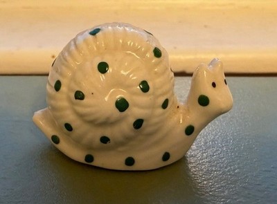 Hand Painted Vintage Miniature Ceramic Snail Figurine 2''