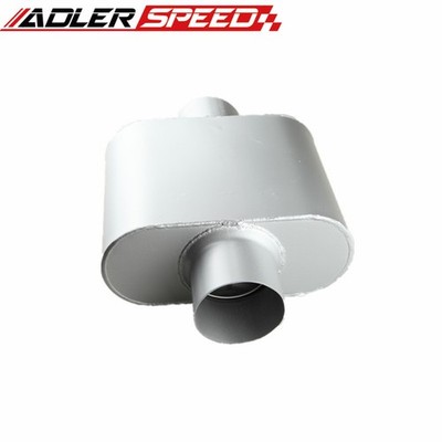 Performance 3'' Inlet/Outlet Center Exhaust Oval Muffer Silencer Single Chamber