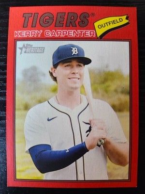 2026 Topps Heritage Kerry Carpenter SP Red Boarder #343 Tigers
