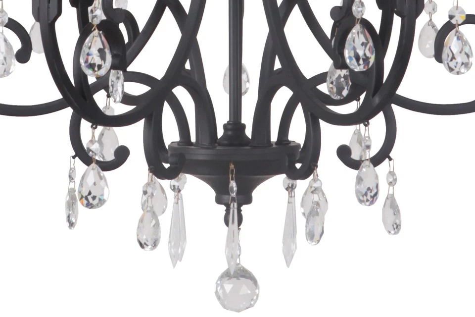 Araña estilo vela Bentley negra hecha a mano 38929 9 luces - 26,5 pulgadas de ancho Foto 3 de 4