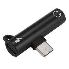 2X (Typ-C Adapter audio Hak Połączenie Muzyka Ładowanie 2-W-1 3,5 mm Okrągły otwór Ko3575