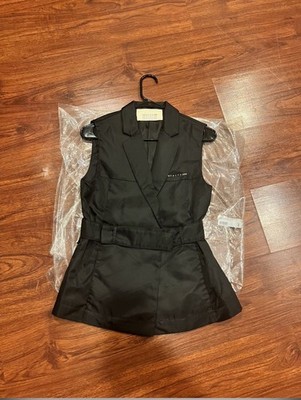 1017 ALYX 9SM Black Tailored Sleeveless Belted Vest Logo Accent Size 40