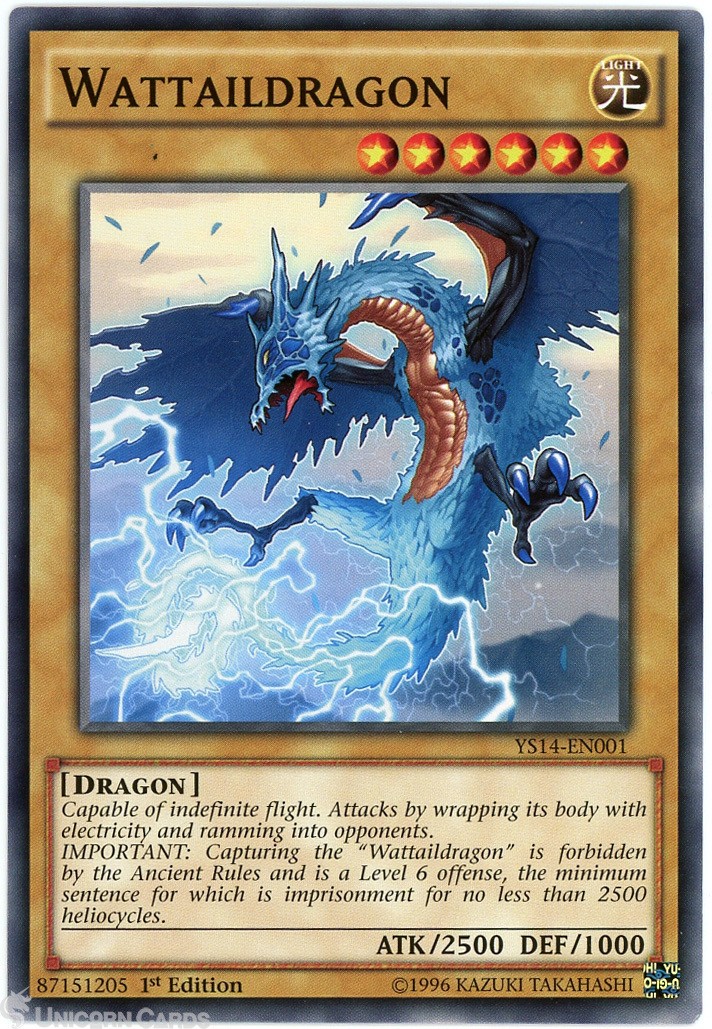 YS14-EN001 Wattaildragon 1st Edition Mint YuGiOh Card
