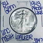 1943 BU UNCIRCULATED WALKING LIBERTY SILVER HALF DOLLAR AUTHENTIC U.S. MINT 3847
