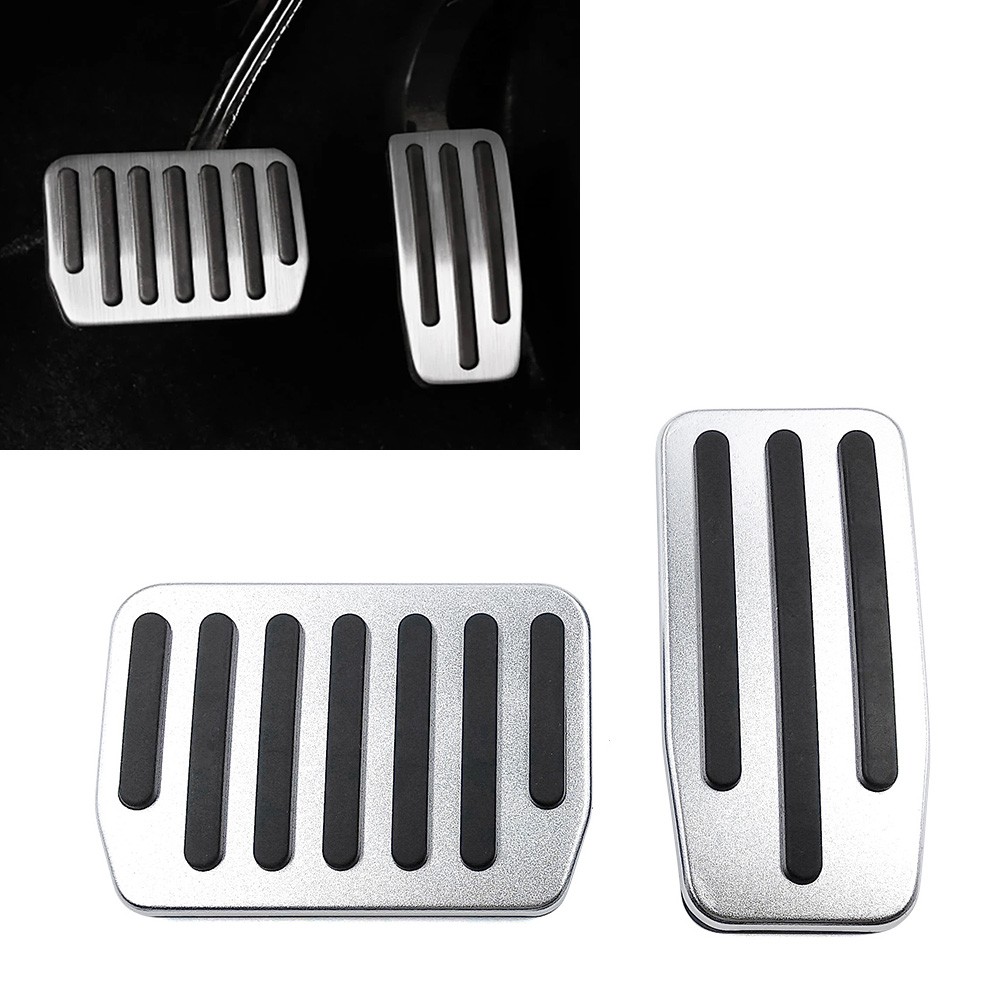 Stainless Silver Brake Gas Pedals Protection Cover For Tesla Model 3 2017-2023