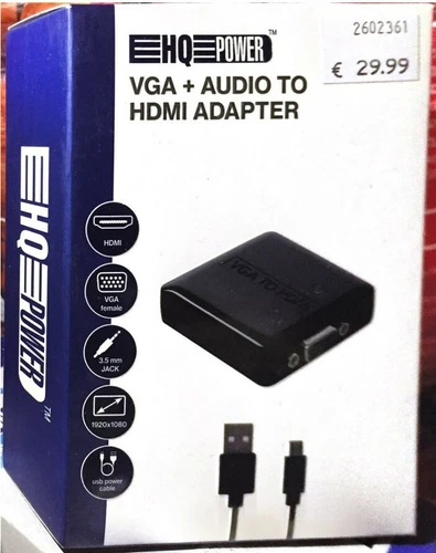 HQ Power Convertisseur VGA + Audio vers HDMI ADAPTER Réf. HQM120C
