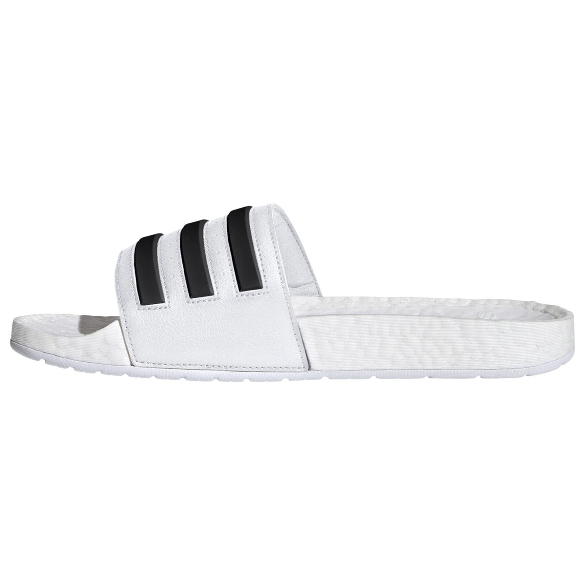 Adidas Men's Adilette Boost Slides 'White Black Stripes
