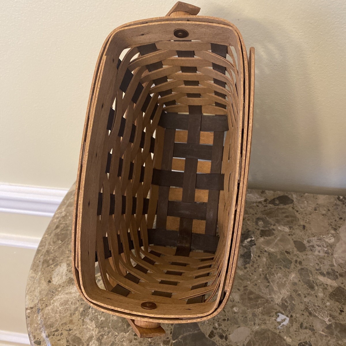 Longaberger swinging handle two color basket 7” x 7” | eBay