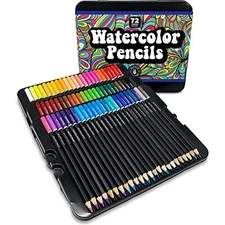 72 Watercolor Pencils Set Professional Water Color Pencil for Adults Coloring