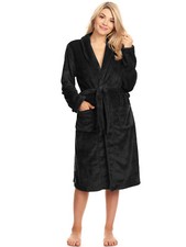 Unisex Soft Shawl Collar Long Fleece Bathrobe