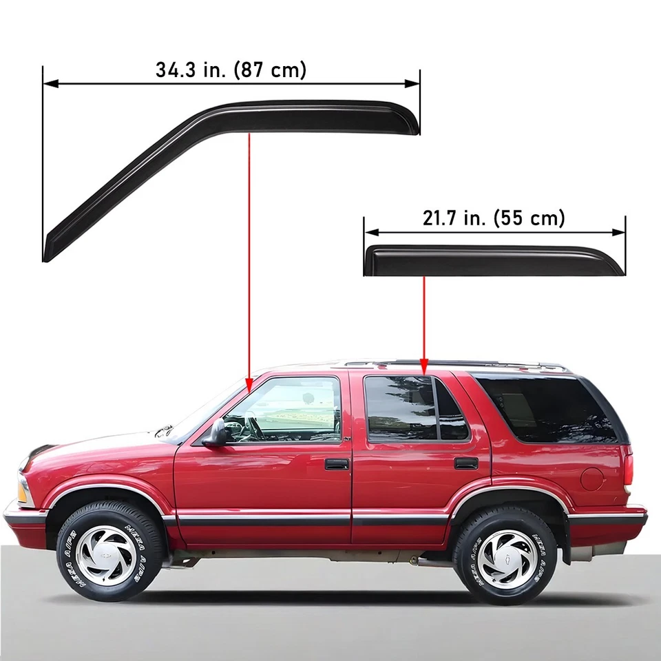 Window Visors Wind Deflectors for 1995-2005 Chevrolet Blazer/GMC Jimmy 4-Door Foto 2 de 4