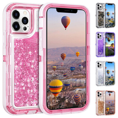 Shockproof Glitter Bling Case for iPhone 12 11 Pro Max X 8 Tough Defender Cover
