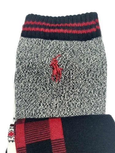 Polo RALPH LAUREN Boys 8 - 9.5 3 PAIRS Holiday SOCKS Embroider Pony Logo TRUCK - Picture 9 of 24