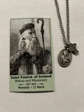 St Patrick Irish Catholic Saint Ireland Celtic Cross mystic medal Holy card
