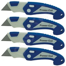 4-Pack Folding Utility Knife Box Cutter, Quick Change Blade with Lock Blade