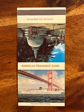 American President Lines Matchbook Cover Shipping Trans Pacific Ship Travel Boat