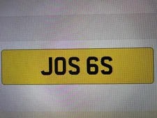 JOS 6S  CHERISHED PRIVATE NUMBER PLATE DVLA REG JOSS JOSHUA JOSEPH