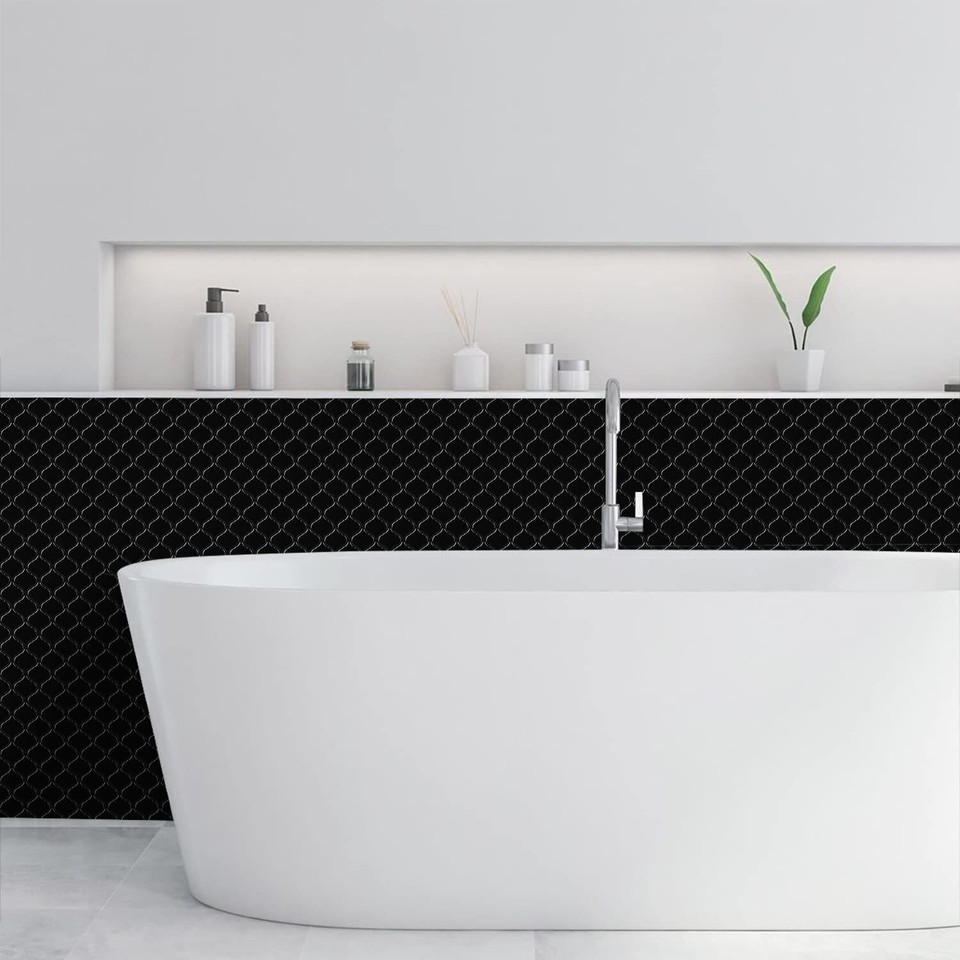 STICKGOO Arabesque Tile Peel and Stick Backsplash, 12”X12” Backsplash