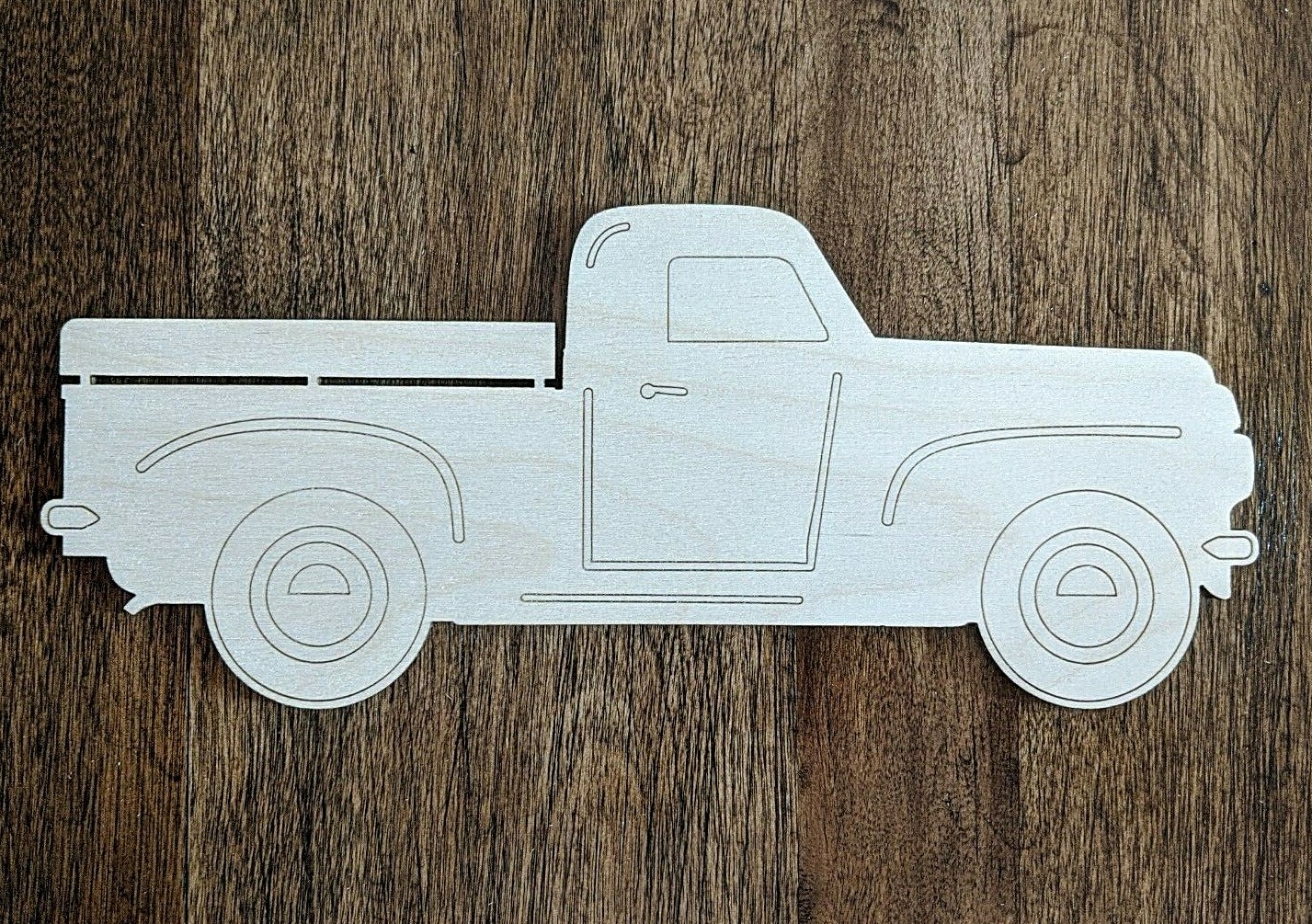 unfinished wood truck