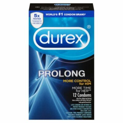 Durex Prolong Natural Latex Condoms - 12 Count
