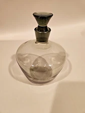 VTG 1950s RICHARD SUSSMUTH SMOKE GRAY ART GLASS DECANTER BOTTLE w/ STOPPER
