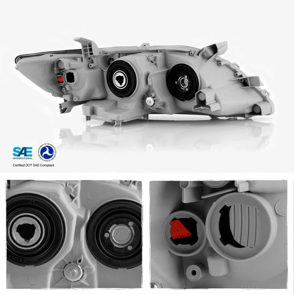 Juegos de faros izquierda+derecha para Toyota Camry 2007 2008 2009 negro oscuro 07-09 Foto 3 de 4