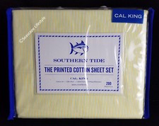 4-pc CABANA Green Yellow STRIPE California King Sheet Set 100 Cotton