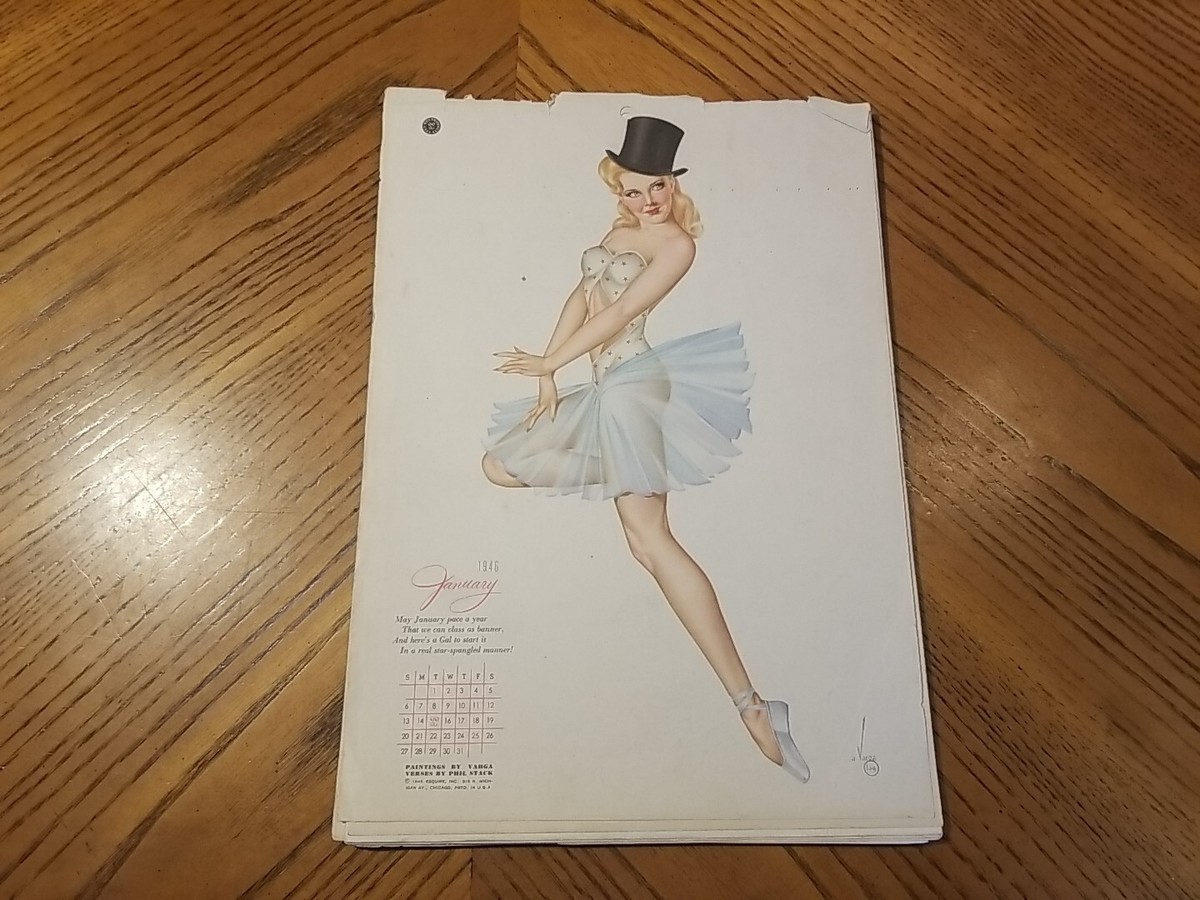 Vargas Pinup Girl Calendar 1946 Original Esquire 12 PAGE Full Year