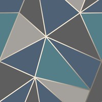 Fine Decor Apex Geometric Tapete Aqua Navy Blau Grey - FD42001 Luxus