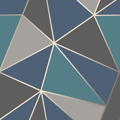 Fine Decor APEX Geometric Tapete Aqua Navy Blau Grey - FD42001 Luxus