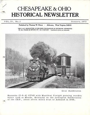 Chesapeake & Ohio C&O Jan.1972 Personenzug Namen Virginia Springs Express