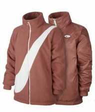 Nike Women Redwood Swoosh Reversible Oversized Sherpa Jacket CZ4063-897 Size S