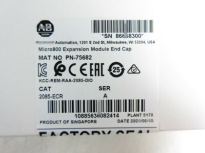 NEW Sealed Original Allen-Bradley 2085-ECR Micro800 Expansion Module End Cap