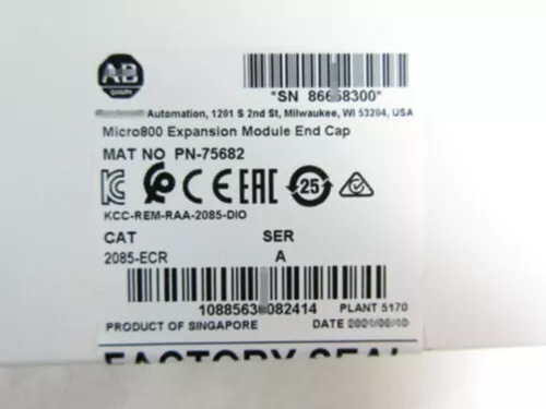 NOWOŚĆ Zapieczętowana oryginalna zaślepka modułu rozszerzeń Allen-Bradley 2085-ECR Micro800 - Zdjęcie 1 z 2