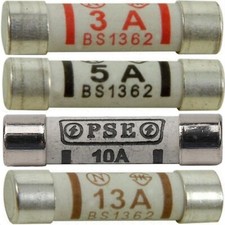 MAINS FUSE 3A 5A 10A 13A For UK DOMESTIC HOUSEHOLD PLUG CERAMIC  BS1362