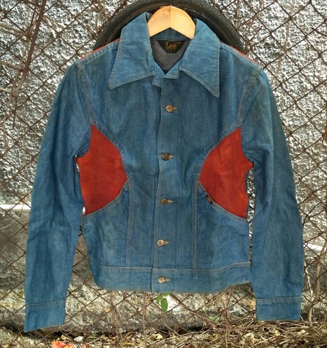 Denim Mix Leather Trucker Jacket Size 