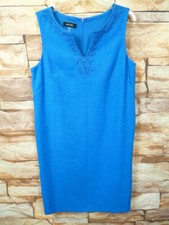 NINE WEST BLUE SLEEVELESS DRESS SIZE 12 LACE FRONT Lined