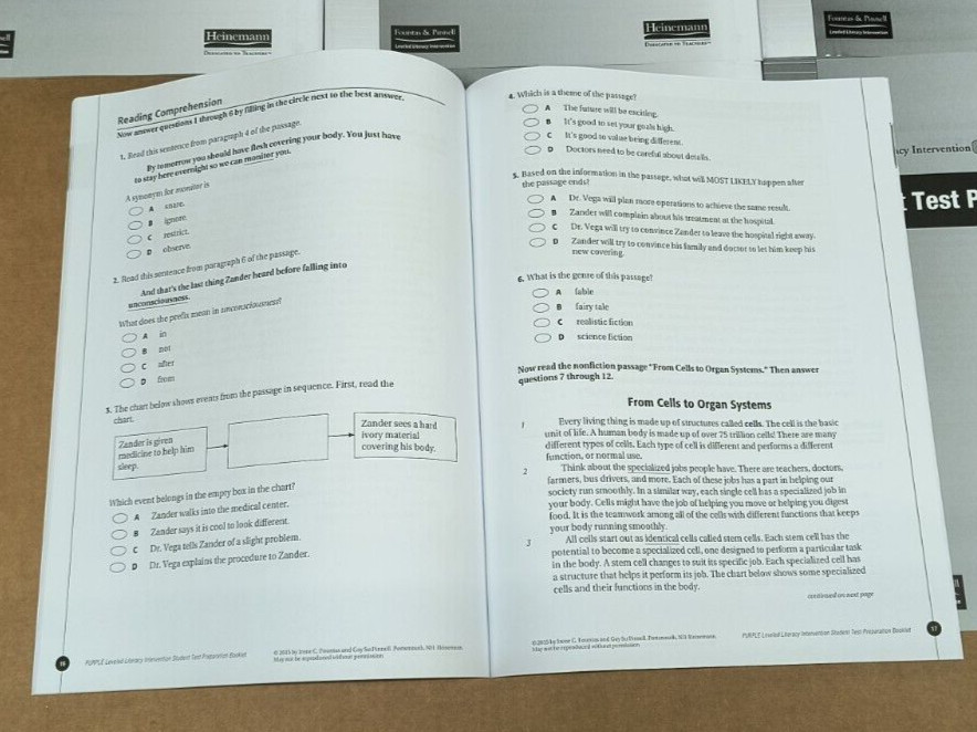 Fountas & Pinnell LLI Purple Student Test Preparation Guides Levels R-W Gr 5
