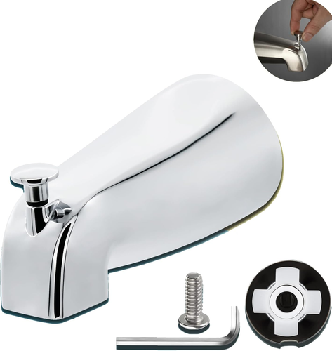 Slip Fit Tub Spout with Pull-Up Diverter for 1/2 Inch Copper Tube,5.4 INCHES in